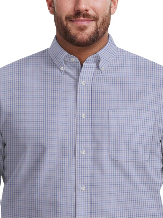 Izod Other - IZOD Blue Check Wrinkle-Free Button Down Dress Shirt Men’s 18 34/35